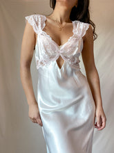 Load image into Gallery viewer, Ethereal 1970&#39;s Deadstock Ivory Satin Lace Slip Dress (S-M)
