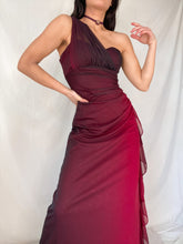 Load image into Gallery viewer, Vintage 1990’s Ombré Cherry Cola Glitter Gown Made in USA (M-L)
