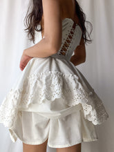 Load image into Gallery viewer, Handmade by Bella Rosalia~ Ivory Cotton Fluffy Asymmetrical Mini Skirt (S/M)
