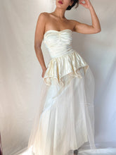 Load image into Gallery viewer, Handmade Vintage 1940’s Ivory Satin Bridal Gown (XS-S)
