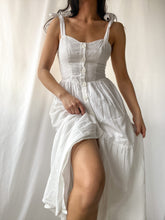 Load image into Gallery viewer, Modern Tiered 100% Cotton White Prairie Dress (XS/S)
