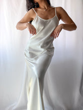 Load image into Gallery viewer, 1990’s Ivory Cream Bias Cut Satin Slip Dress (M/L)
