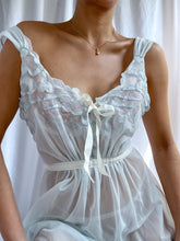 Load image into Gallery viewer, 1970’s Vintage Baby Blue Sheer Nightgown (XS-M)
