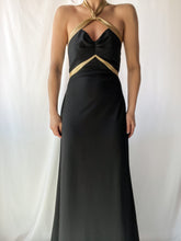 Load image into Gallery viewer, 1990’s Golden Arrow Goddess Halter Dress (S/M)
