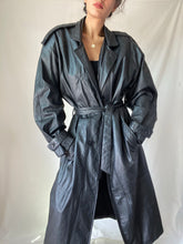 Load image into Gallery viewer, 1980’s Oversized Leather Trench Coat (M-XL)
