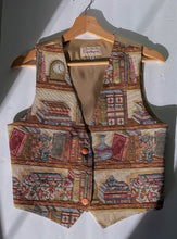 Load image into Gallery viewer, 90’s Vintage Cherub &amp; Bookshelf Tapestry Vest (XS-M)
