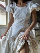 Load image into Gallery viewer, Handmade by Tia- Ivory Full Length Tiered 1950&#39;s-Inspired Princess Gown (XS-S)
