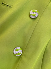 Load image into Gallery viewer, 2000’s Chartreuse Blazer Trench Coat with Detachable Faux Collar (S-XL)
