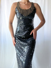 Load image into Gallery viewer, Vintage 1990’s Full Sequin Open Back Gown (XS/S)
