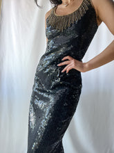 Load image into Gallery viewer, Vintage 1990’s Full Sequin Open Back Gown (XS/S)
