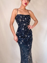 Load image into Gallery viewer, Vintage Hand Beaded Embroidered Silk Evening Gown (L-XL)
