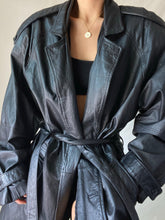 Load image into Gallery viewer, 1980’s Oversized Leather Trench Coat (M-XL)
