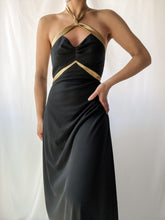 Load image into Gallery viewer, 1990’s Golden Arrow Goddess Halter Dress (S/M)
