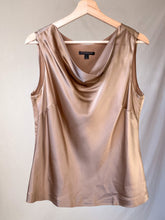 Load image into Gallery viewer, 100% Silk Gold Cowl Neck Vintage Tank (M/L)
