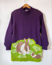 Load image into Gallery viewer, Rare Vintage 1980’s Hand-Knit Chunky Spring Bunny Sweater by Mabel’s
