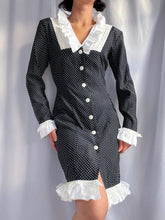 Load image into Gallery viewer, Reimagined 90’s Vintage Ruffle Dress by Bella Rosalia (XS-M) Made in USA
