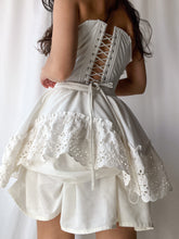 Load image into Gallery viewer, Handmade by Bella Rosalia~ Ivory Cotton Fluffy Asymmetrical Mini Skirt (S/M)
