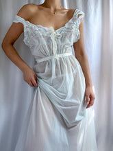 Load image into Gallery viewer, 1970’s Vintage Baby Blue Sheer Nightgown (XS-M)
