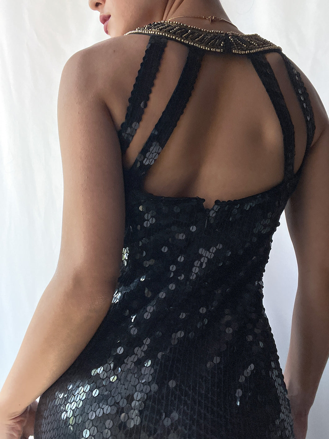 Vintage 1990’s Full Sequin Open Back Gown (XS/S)