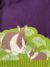 Load image into Gallery viewer, Rare Vintage 1980’s Hand-Knit Chunky Spring Bunny Sweater by Mabel’s
