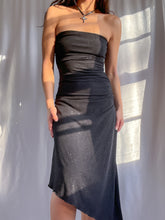 Load image into Gallery viewer, 90’s Sparkling Strapless Bodycon Dress with Asymmetrical Hem– Made in USA (XS-M)
