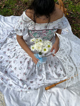 Load image into Gallery viewer, Handmade by Tia- 2Piece Maroon Floral Print Top + Skirt Prairie Set (XS-S)
