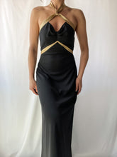 Load image into Gallery viewer, 1990’s Golden Arrow Goddess Halter Dress (S/M)
