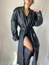 Load image into Gallery viewer, 1980’s Oversized Leather Trench Coat (M-XL)
