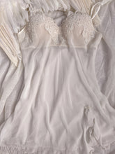 Load image into Gallery viewer, Y2K Bedazzled Chiffon Ivory Babydoll Slip (XS-M)
