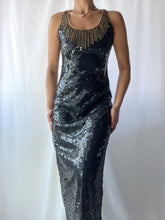 Load image into Gallery viewer, Vintage 1990’s Full Sequin Open Back Gown (XS/S)
