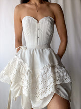 Load image into Gallery viewer, Handmade by Bella Rosalia~ Ivory Cotton Fluffy Asymmetrical Mini Skirt (S/M)
